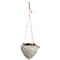 Hello Honey® 7.5" Ivory Hanging Stoneware Seashell Planter with Rope